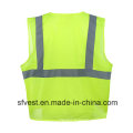 Gilet de sécurité réfléchissant fluorescent en maille 100 % polyester